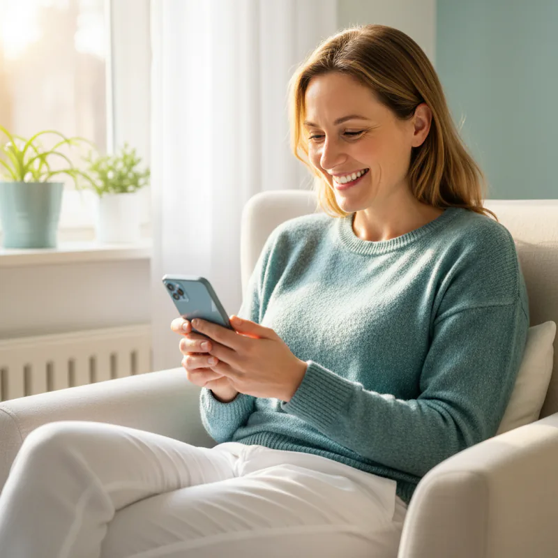 Immagine simbolica: persona che legge tranquillamente su un tablet a casa